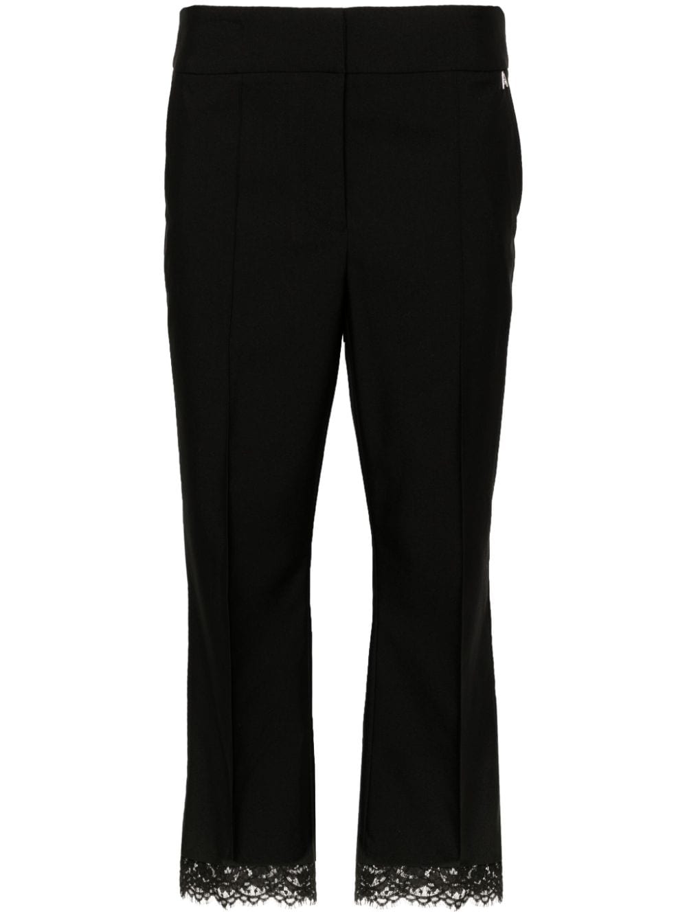 TWINSET lace-trim cropped trousers - Black von TWINSET