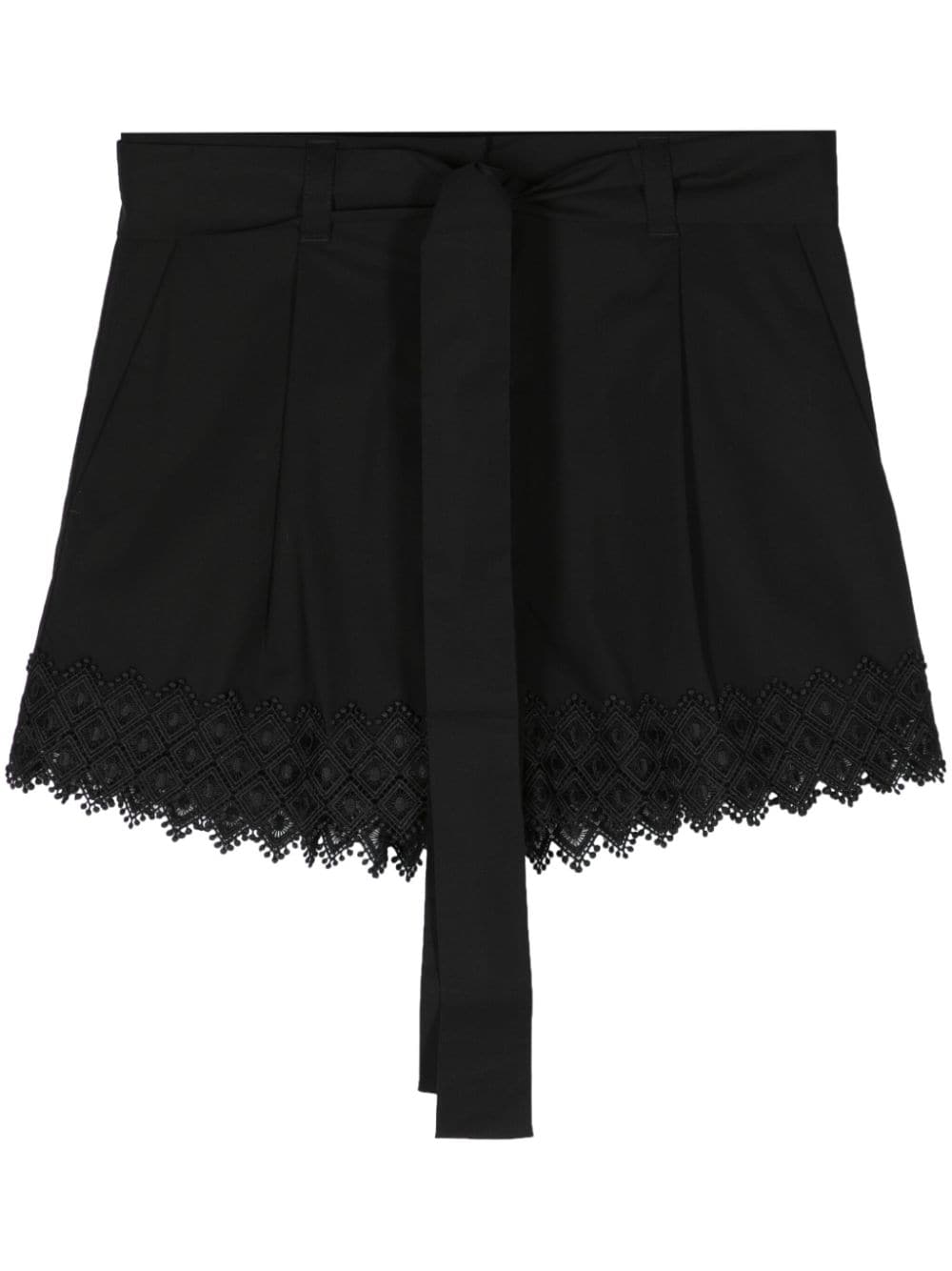 TWINSET lace-trim mini shorts - Black von TWINSET