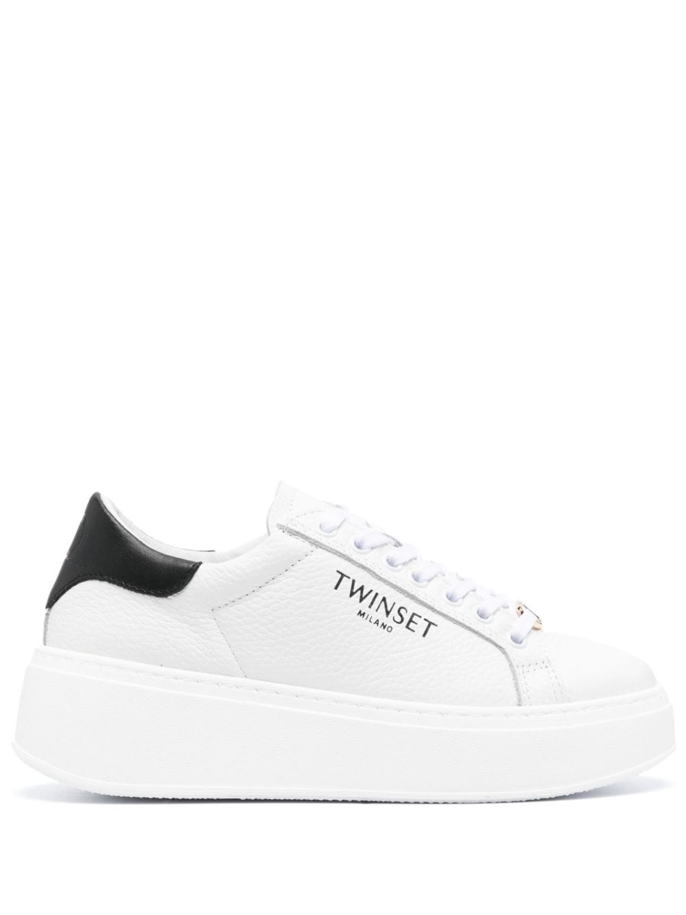 TWINSET leather platform sneakers - White von TWINSET