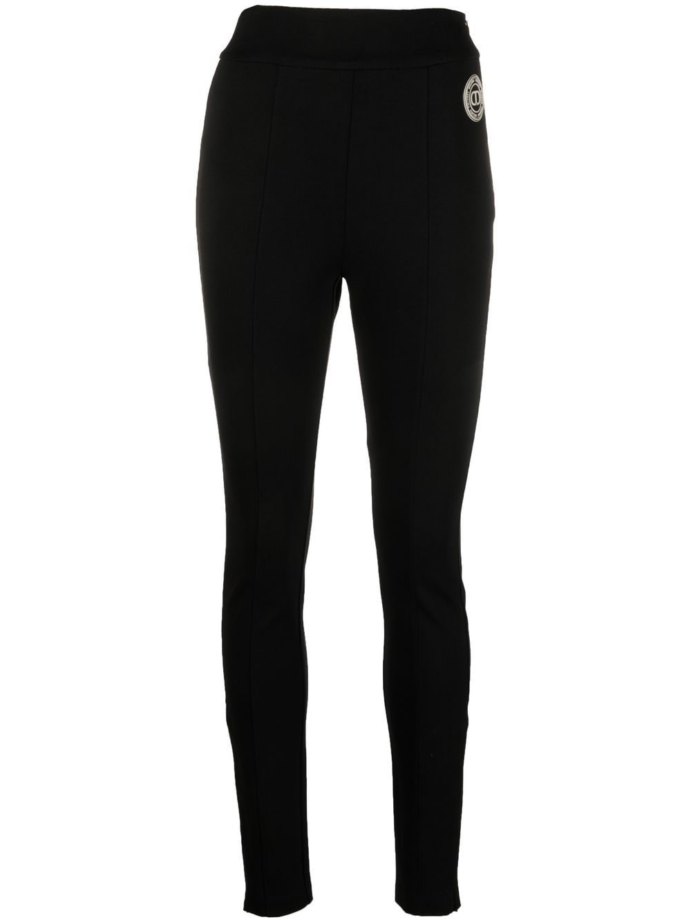 TWINSET logo-patch side-zipped leggings - Black von TWINSET