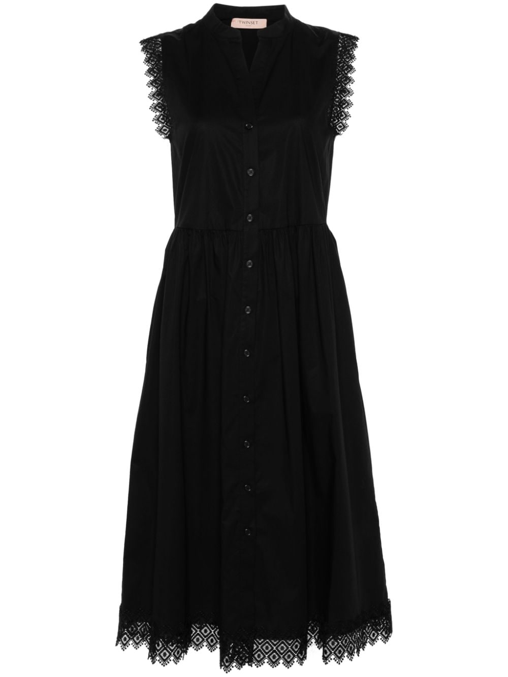 TWINSET macramé-detail midi dress - Black von TWINSET