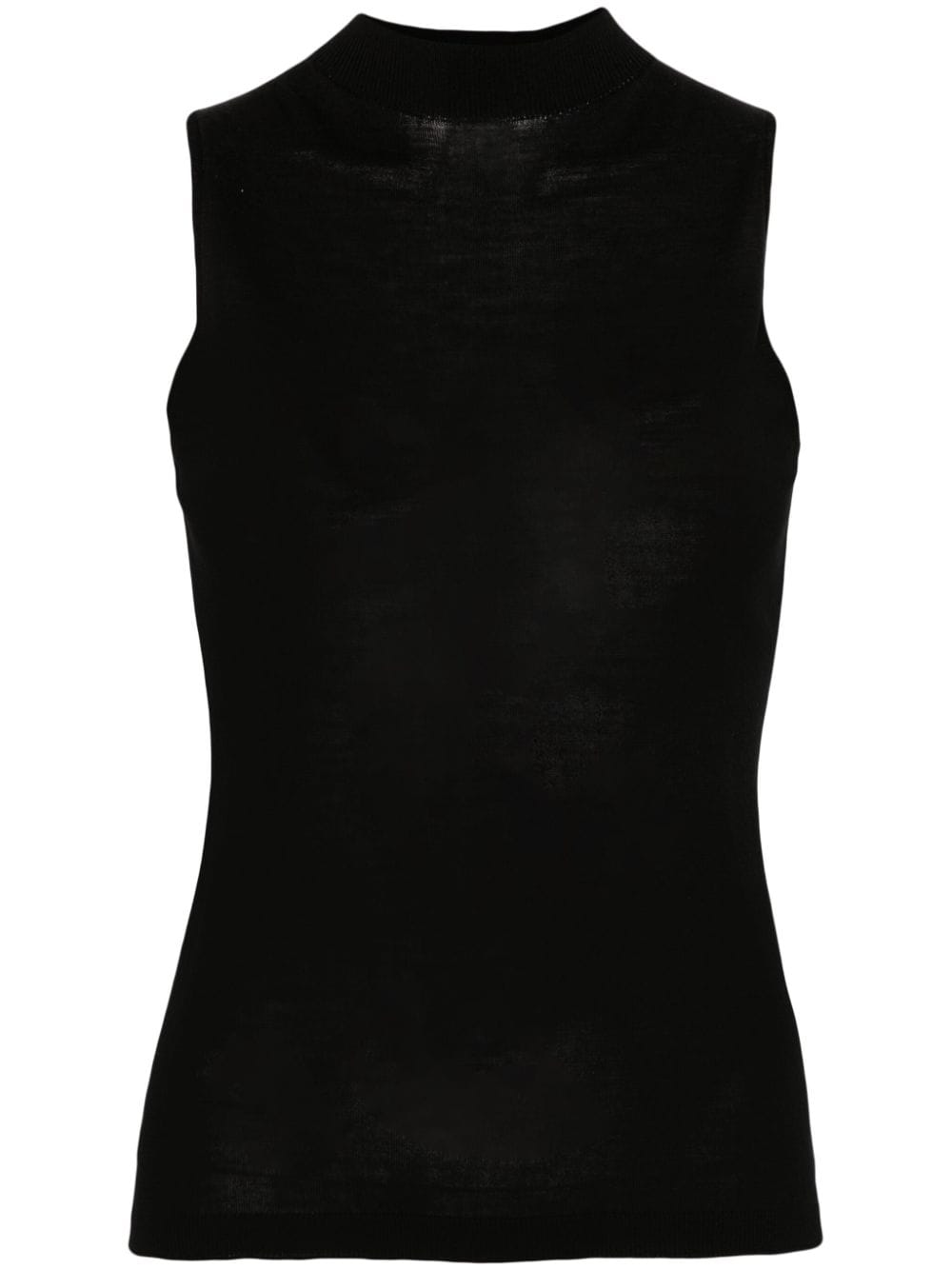 TWINSET mock-neck silk tank top - Black von TWINSET