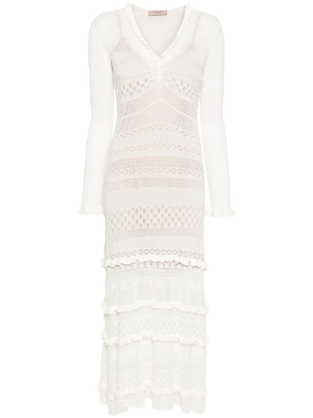 TWINSET open-knit maxi dress - White von TWINSET