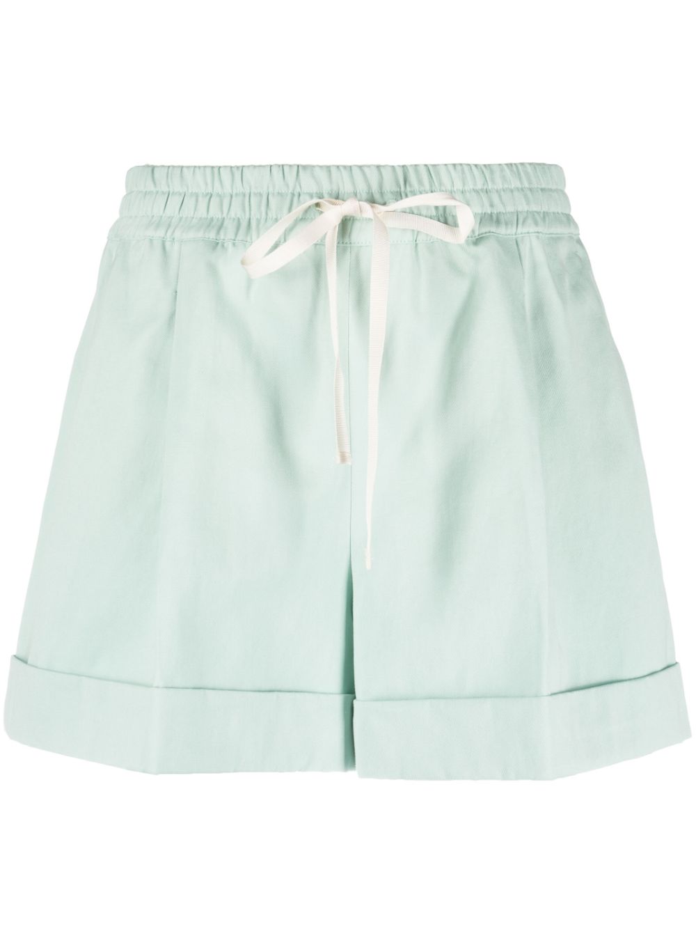 TWINSET pleat-detail drawstring-waist shorts - Green von TWINSET