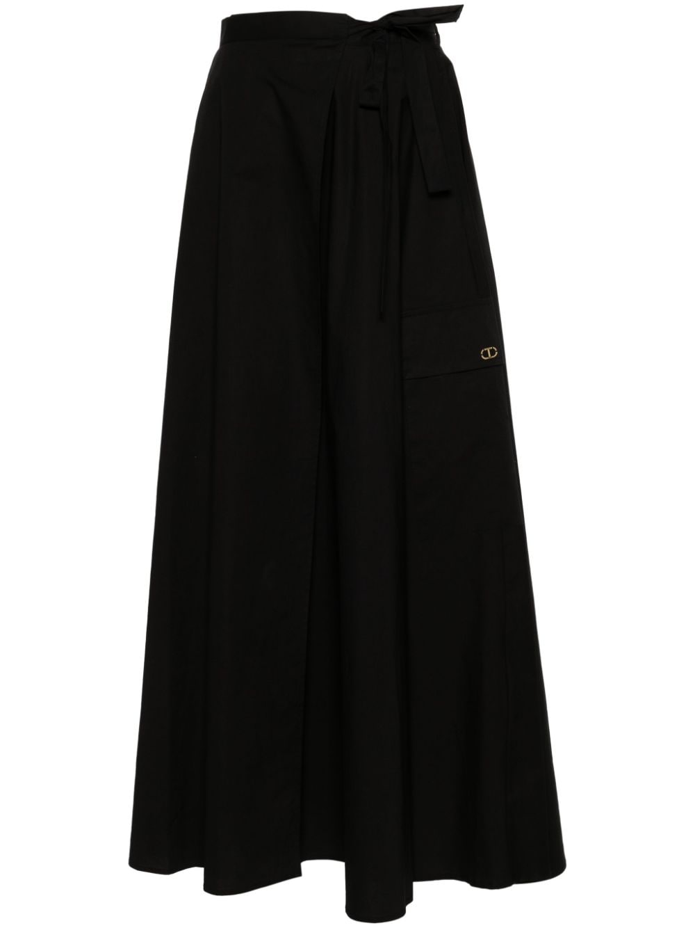 TWINSET poplin maxi wrap skirt - Black von TWINSET
