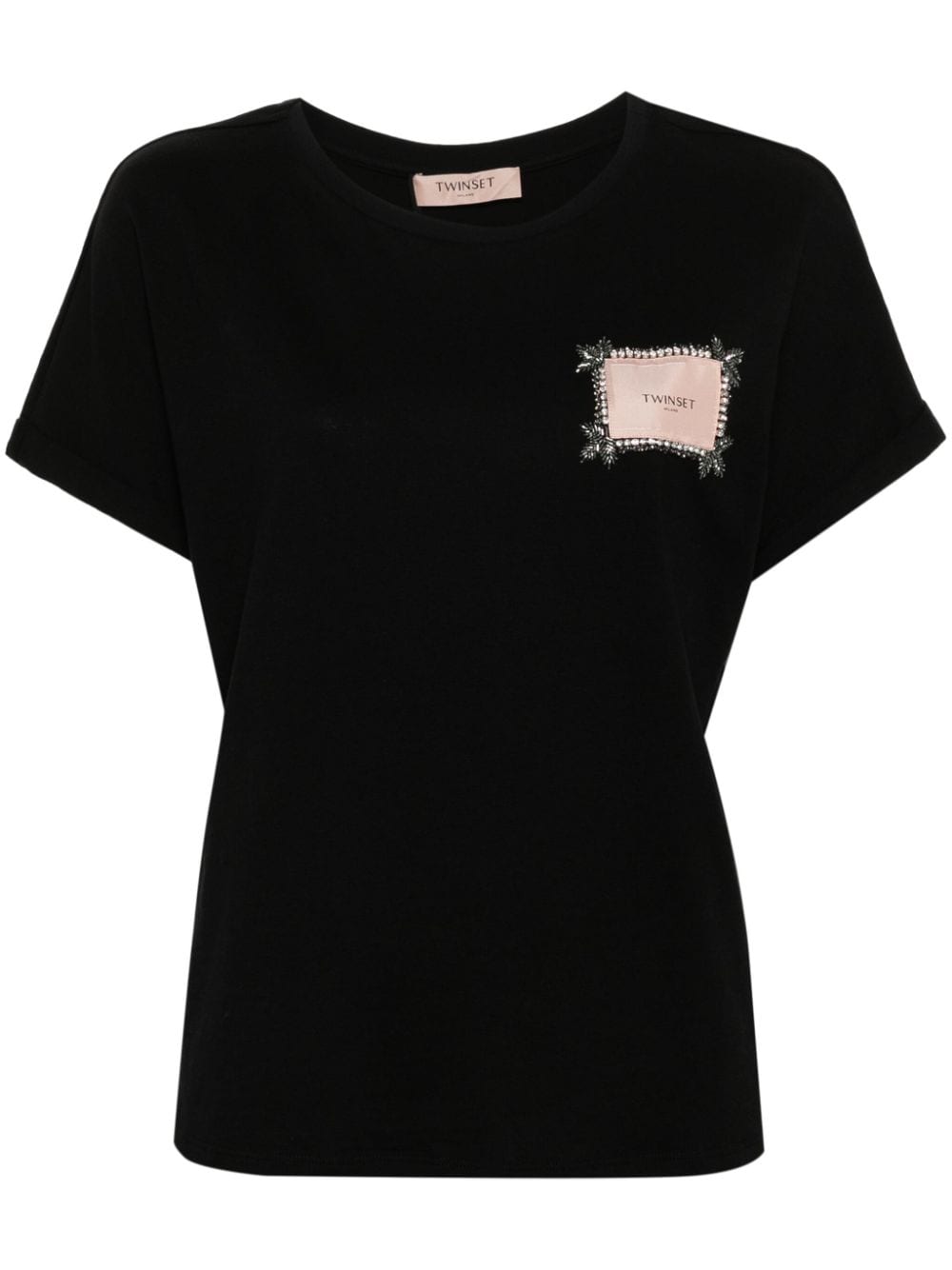 TWINSET rhinestone-embellished T-shirt - Black von TWINSET