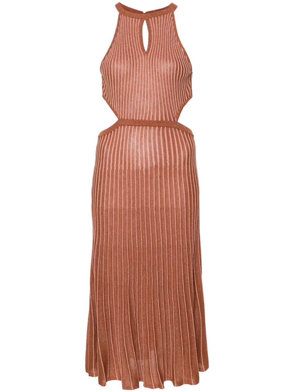 TWINSET ribbed-knit lurex midi dress - Orange von TWINSET