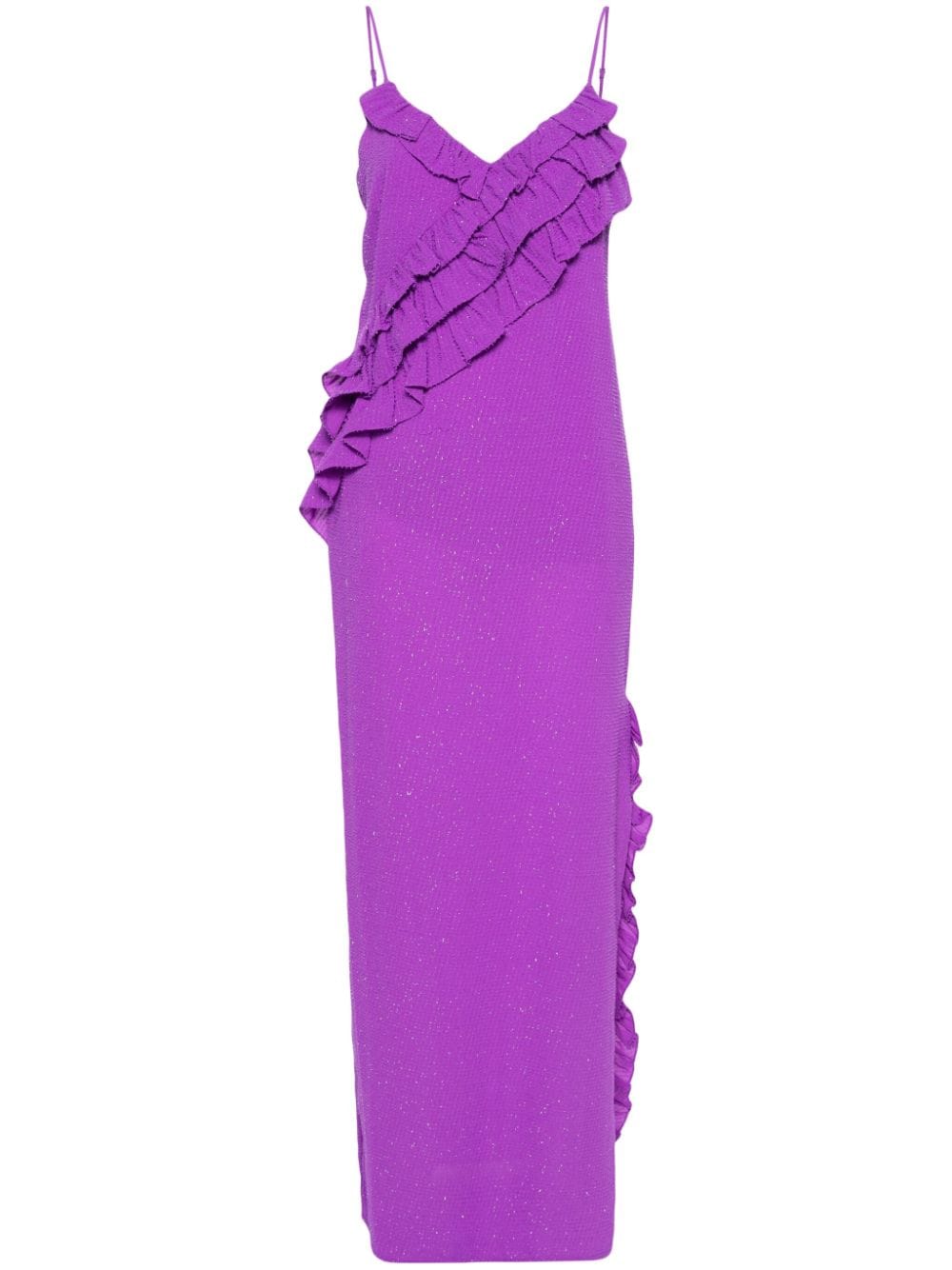 TWINSET ruffle-detail coupé maxi dress - Purple von TWINSET