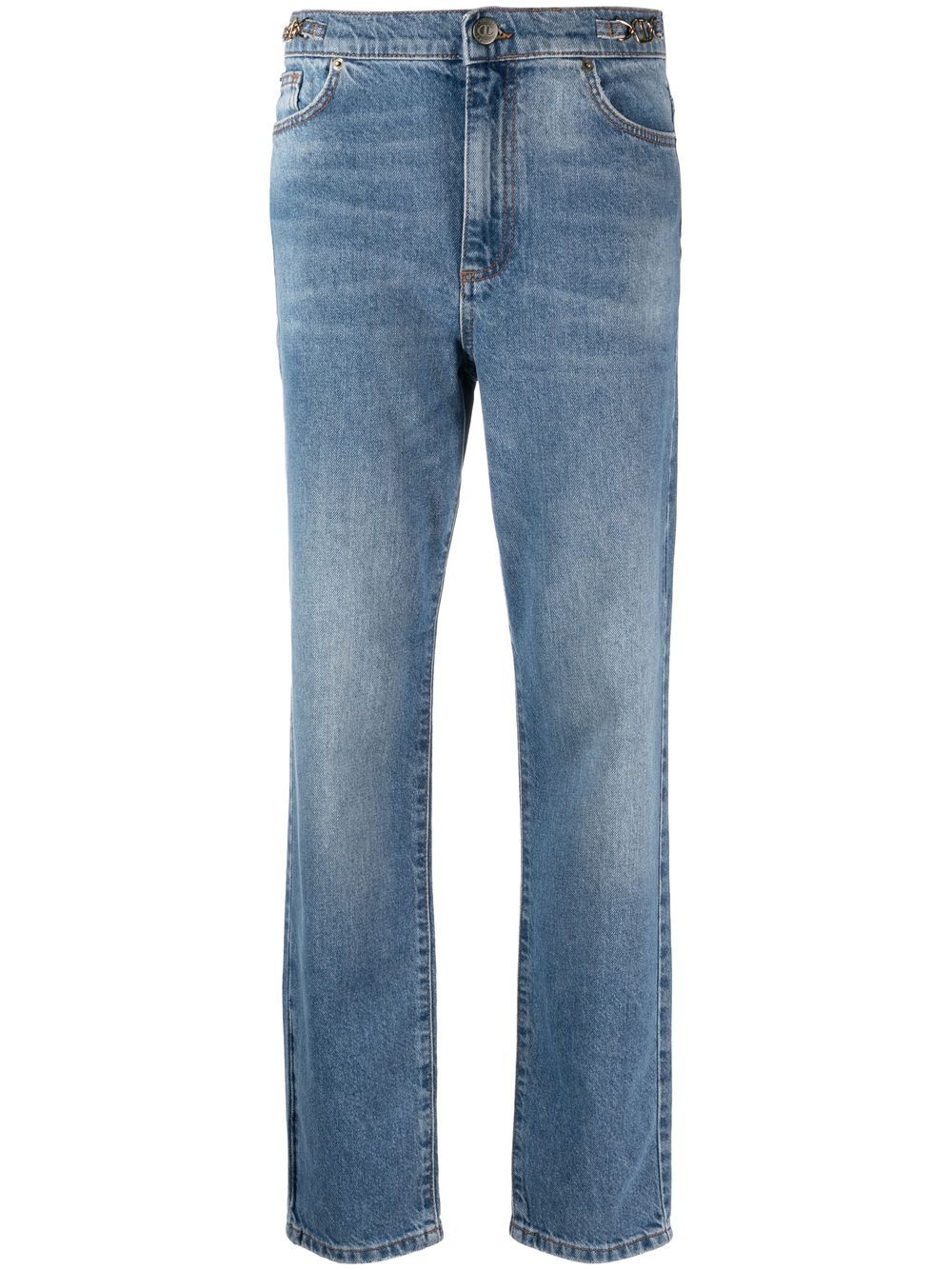 TWINSET stonewashed straight-leg jeans - Blue von TWINSET