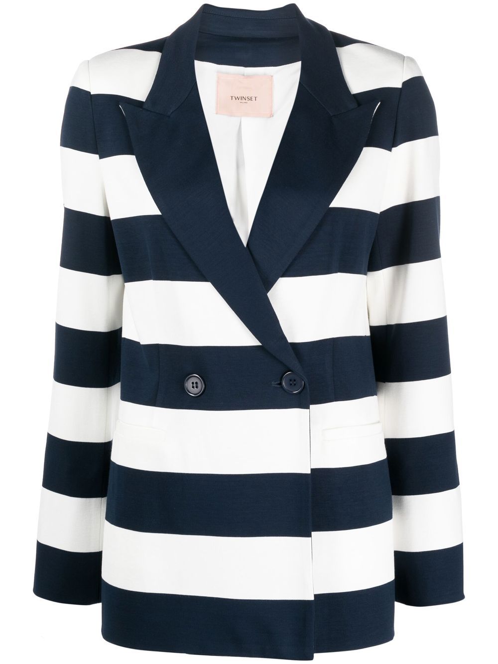 TWINSET stripe-print double-breasted blazer - Blue von TWINSET