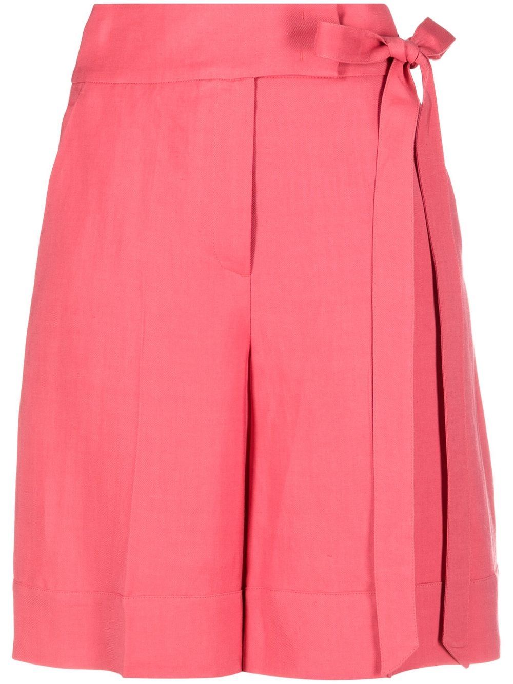 TWINSET tie-waist straight-leg shorts - Pink