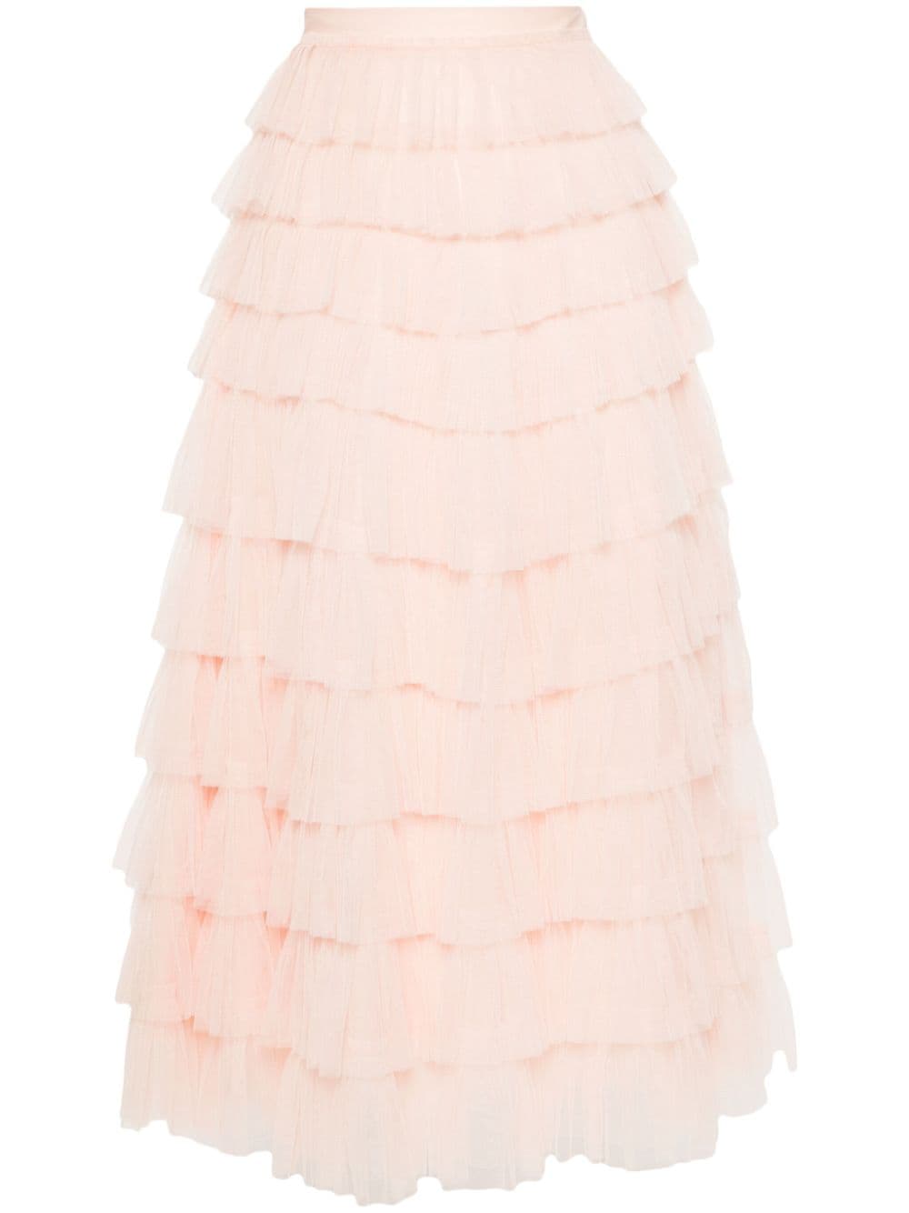 TWINSET tiered tulle midi skirt - Pink von TWINSET