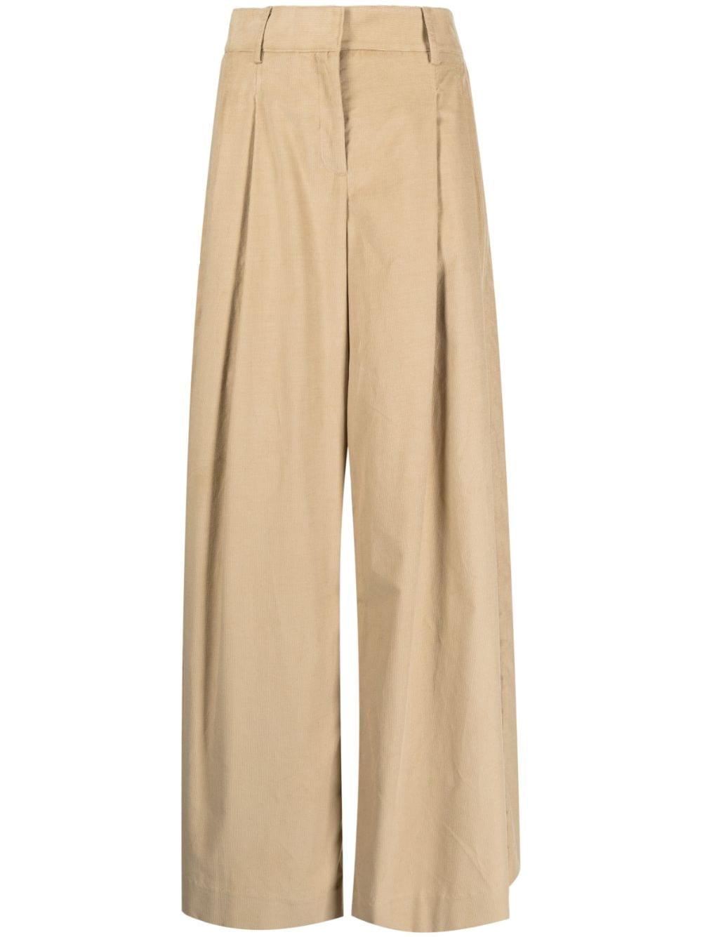 TWP pressed-crease cotton flared trousers - Brown von TWP