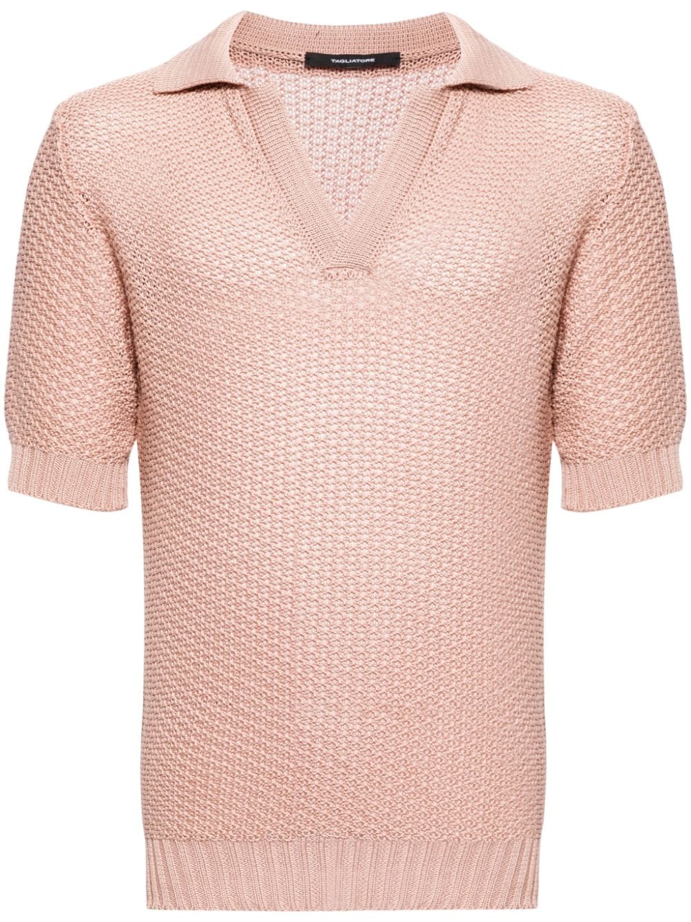 Tagliatore Asher crochet-knit polo shirt - Pink von Tagliatore