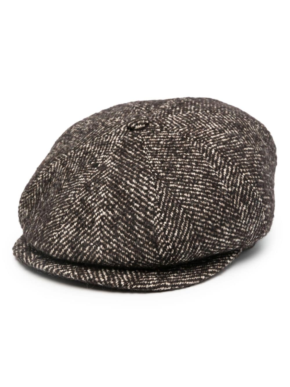 Tagliatore Buddy chevron flat cap - Brown von Tagliatore