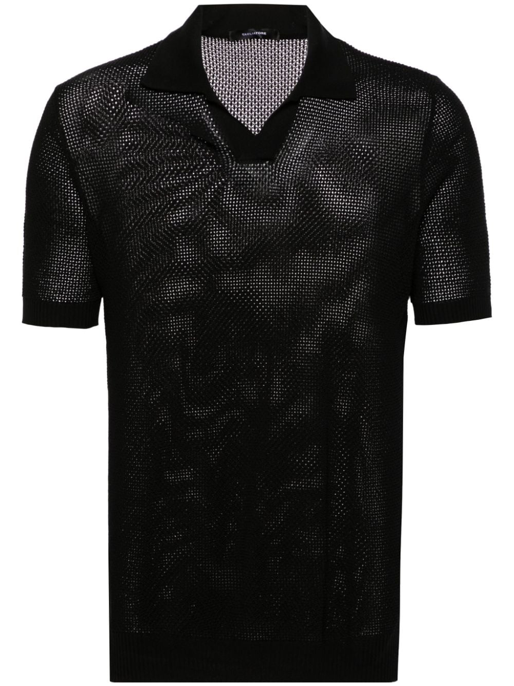 Tagliatore Jake open-knit polo shirt - Black von Tagliatore