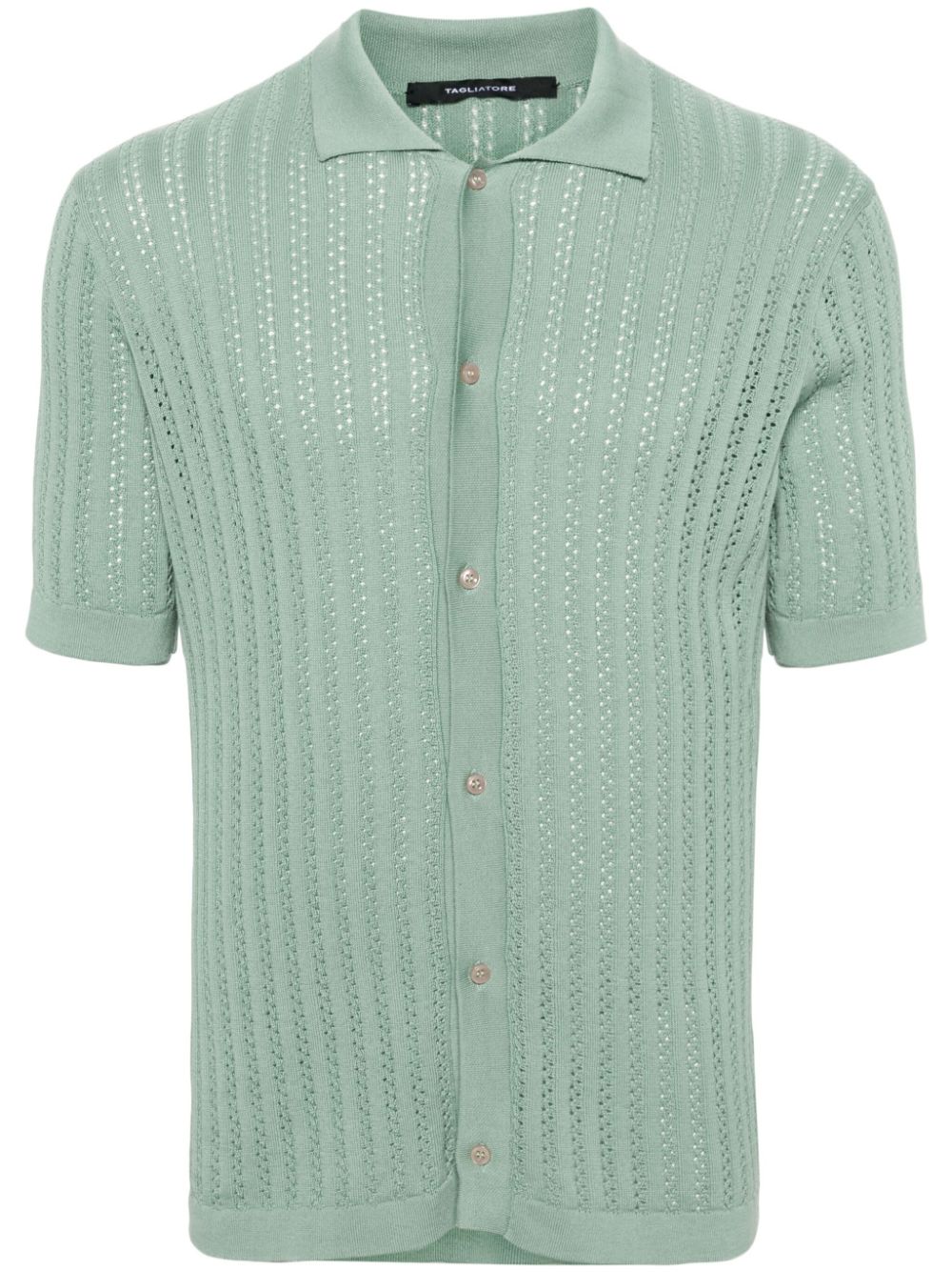 Tagliatore Jesse pointelle-knit polo shirt - Green von Tagliatore