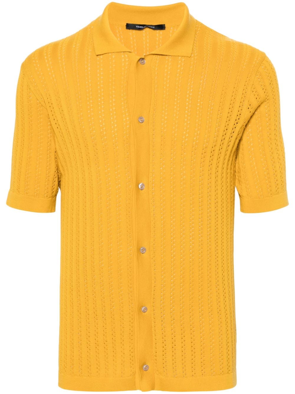 Tagliatore Jesse pointelle-knit polo shirt - Yellow von Tagliatore