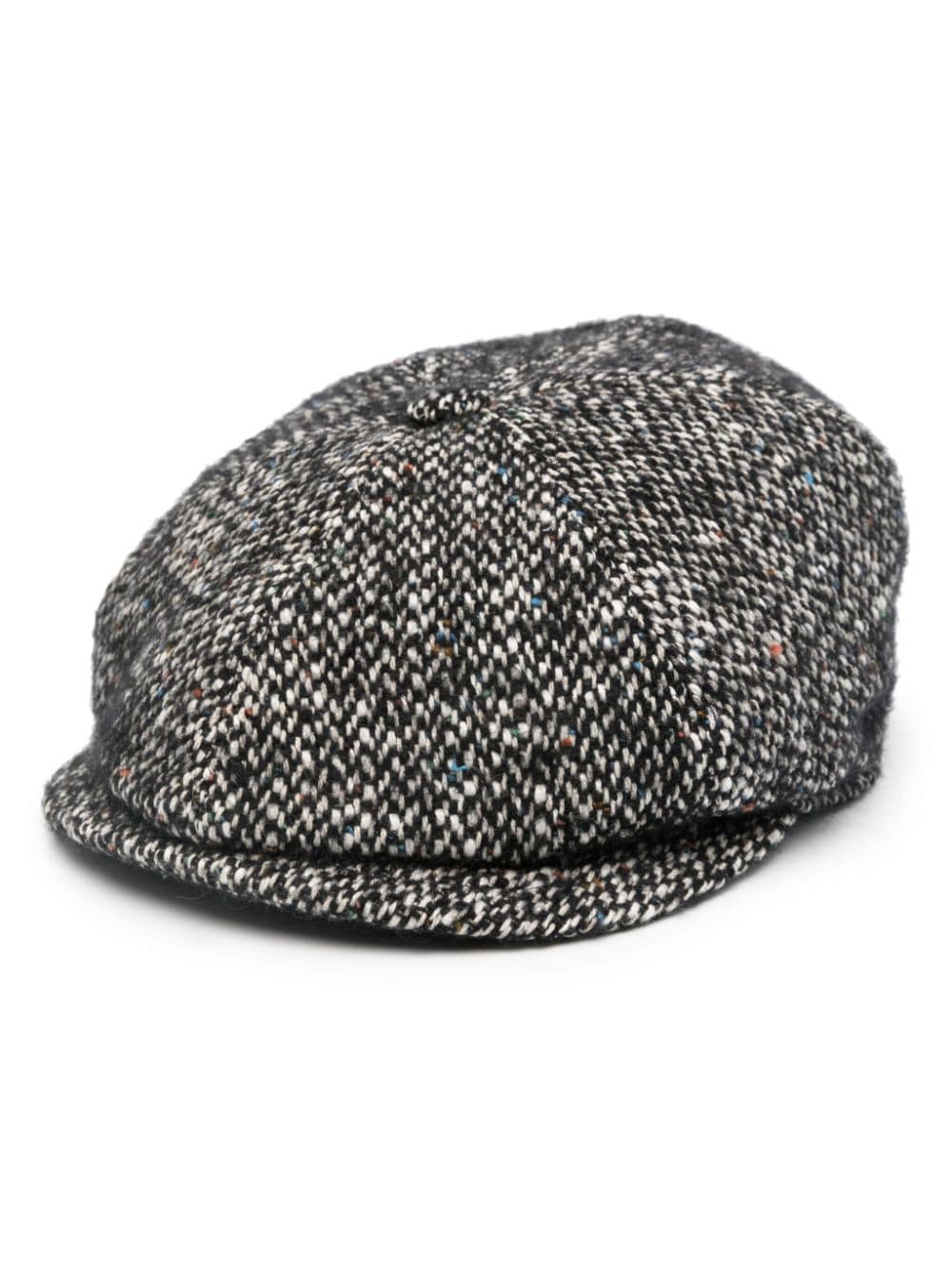 Tagliatore Jonny bouclé flat cap - Black von Tagliatore