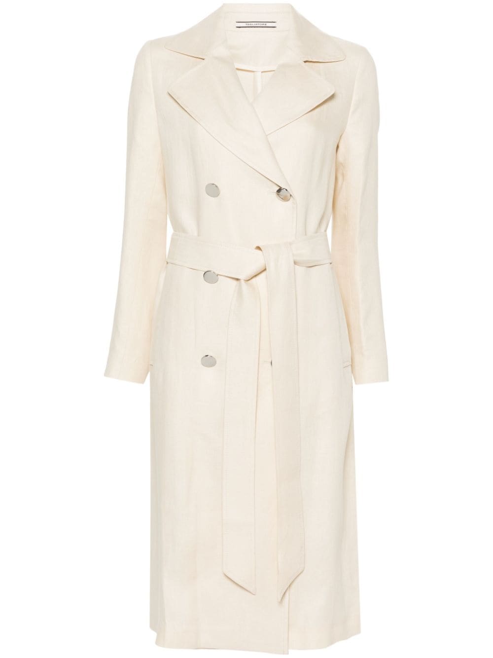 Tagliatore Luce double-breasted linen coat - Neutrals von Tagliatore