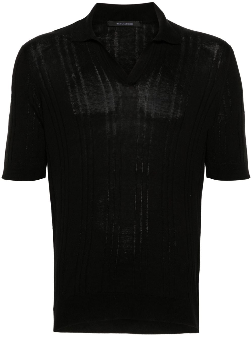 Tagliatore Pavel silk polo shirt - Black von Tagliatore