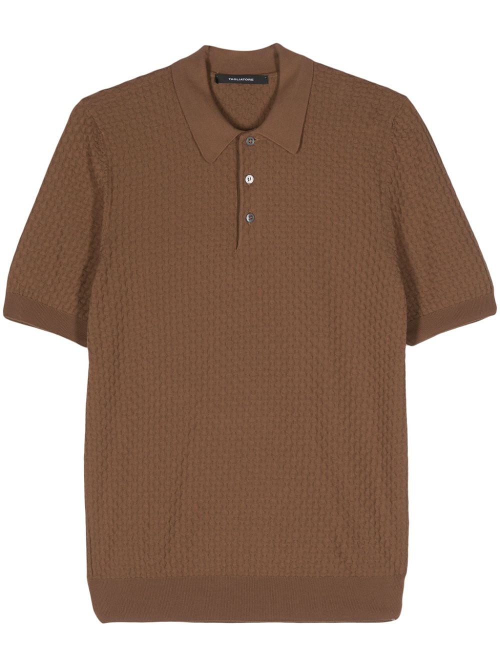 Tagliatore Pratt interwoven cotton polo shirt - Brown von Tagliatore