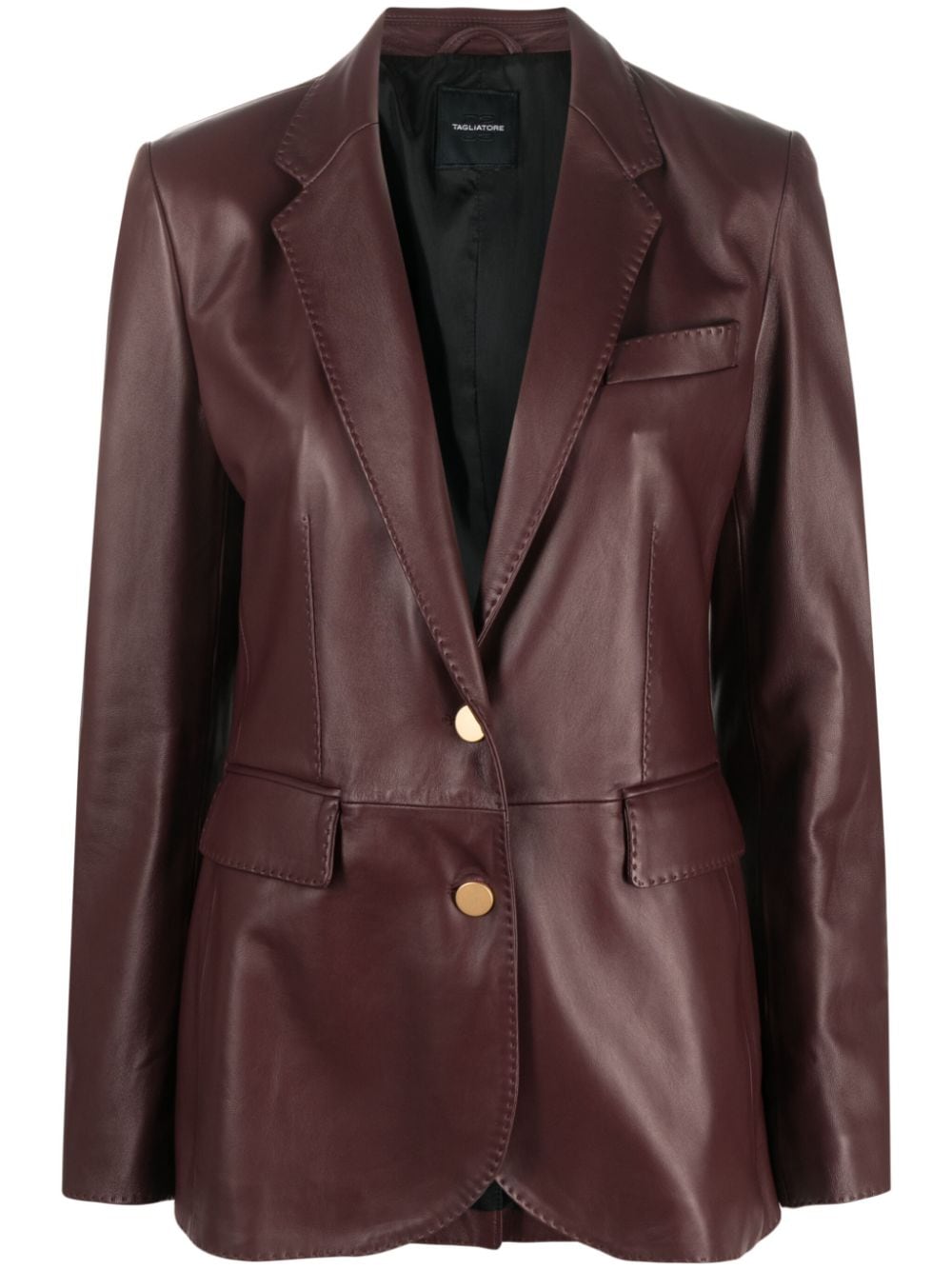 Tagliatore Sophie single-breasted leather blazer - Purple von Tagliatore