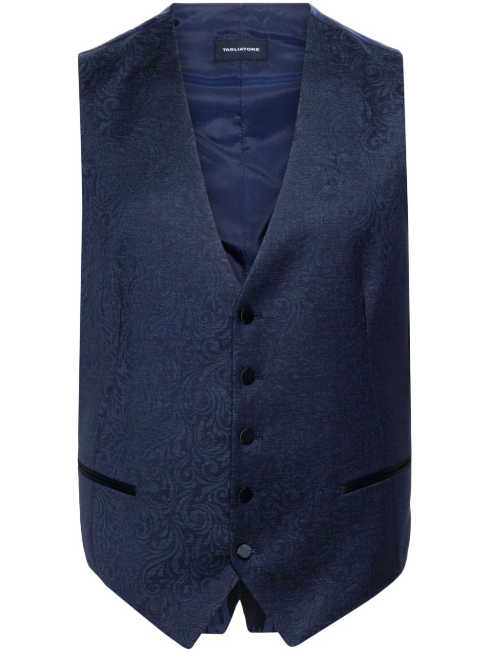 Tagliatore V-neck button-down waistcoat - Blue von Tagliatore