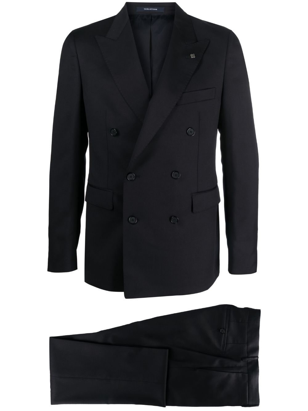 Tagliatore brooch-detail double-breasted suit - Blue von Tagliatore