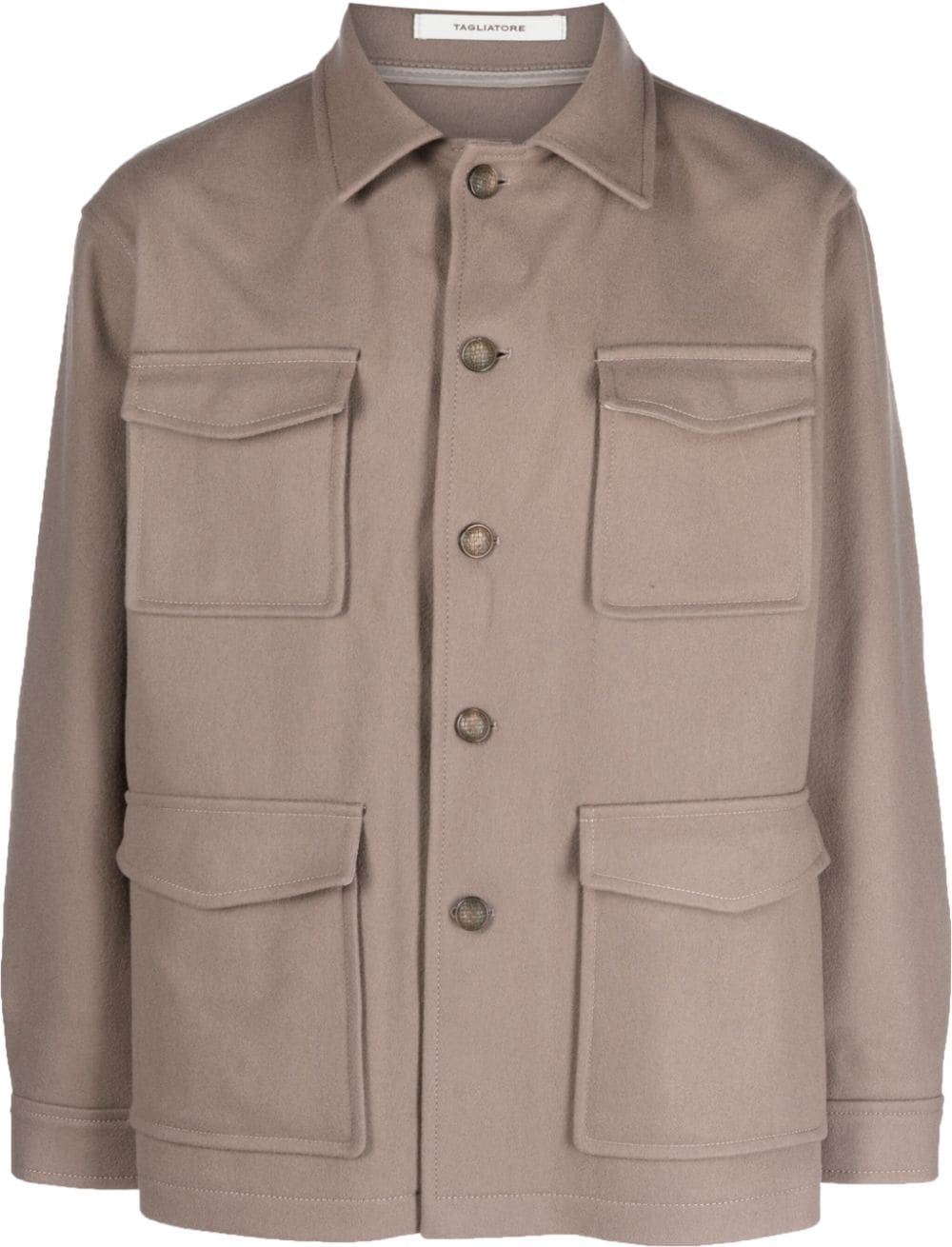 Tagliatore button-up knitted shirt jacket - Grey von Tagliatore