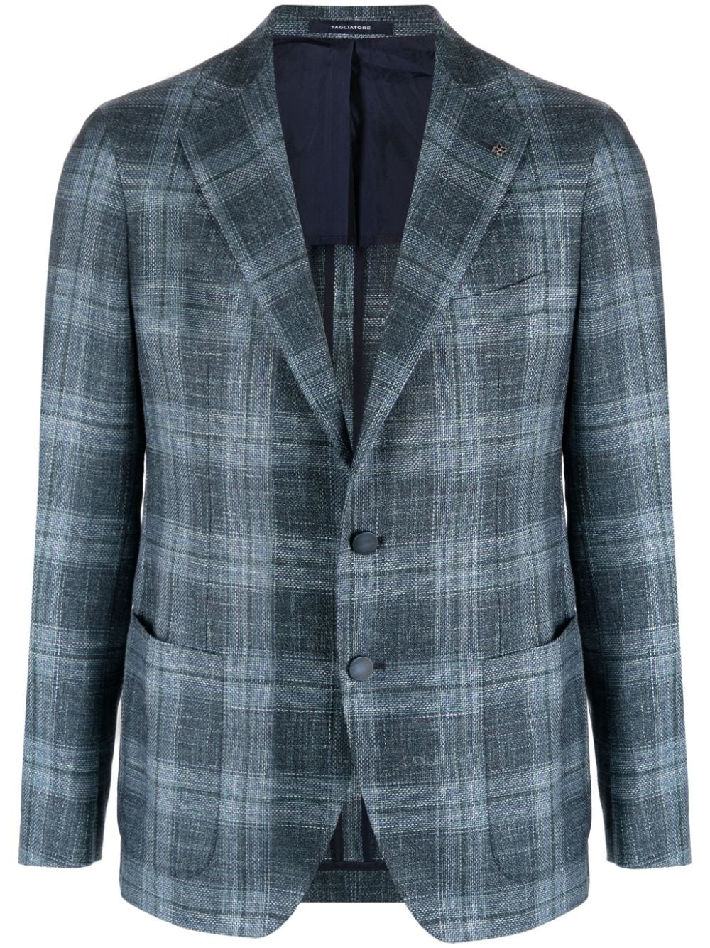 Tagliatore check-pattern notched-lapels blazer - Blue von Tagliatore