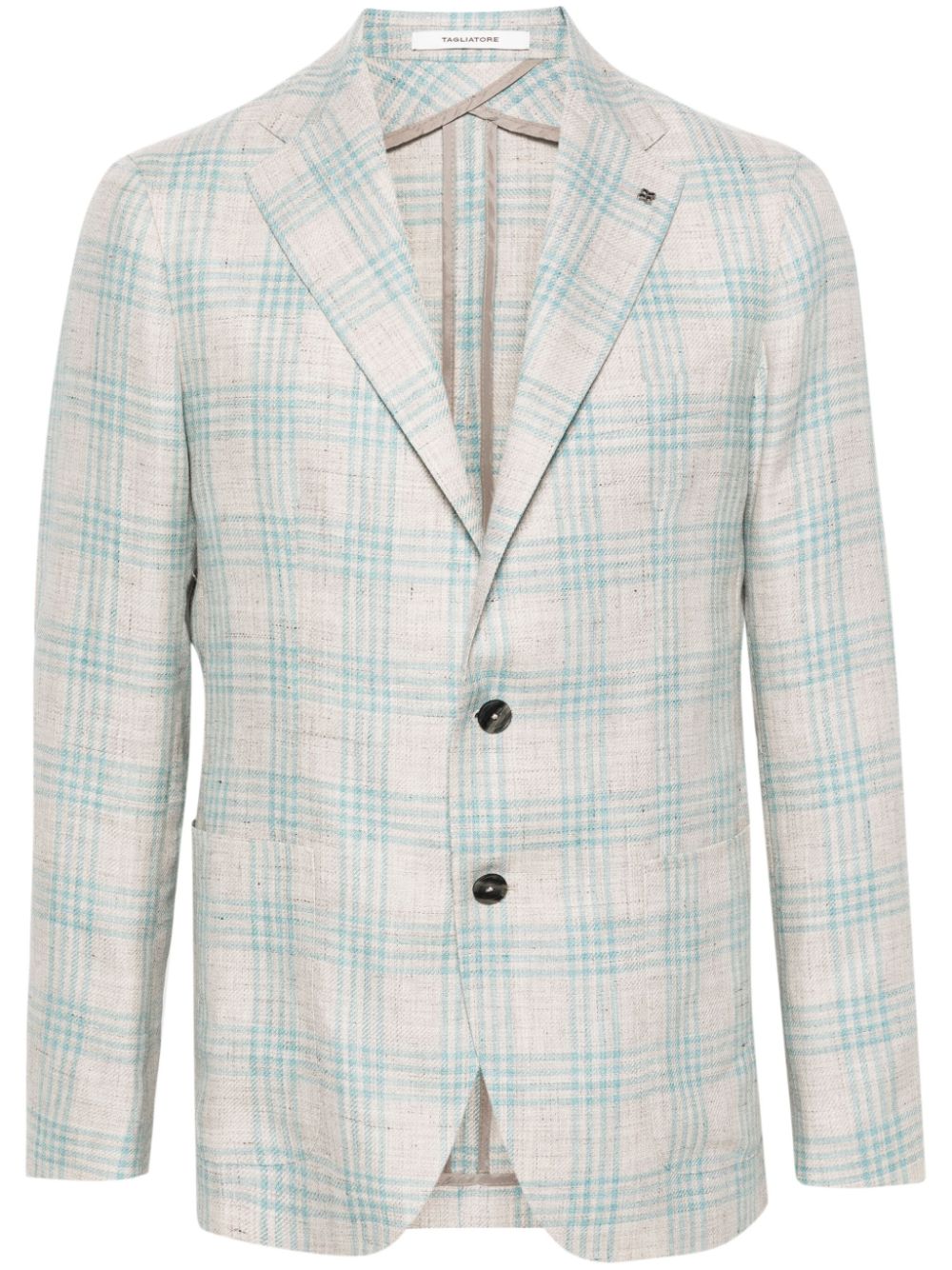 Tagliatore check-print single-breasted blazer - Neutrals von Tagliatore