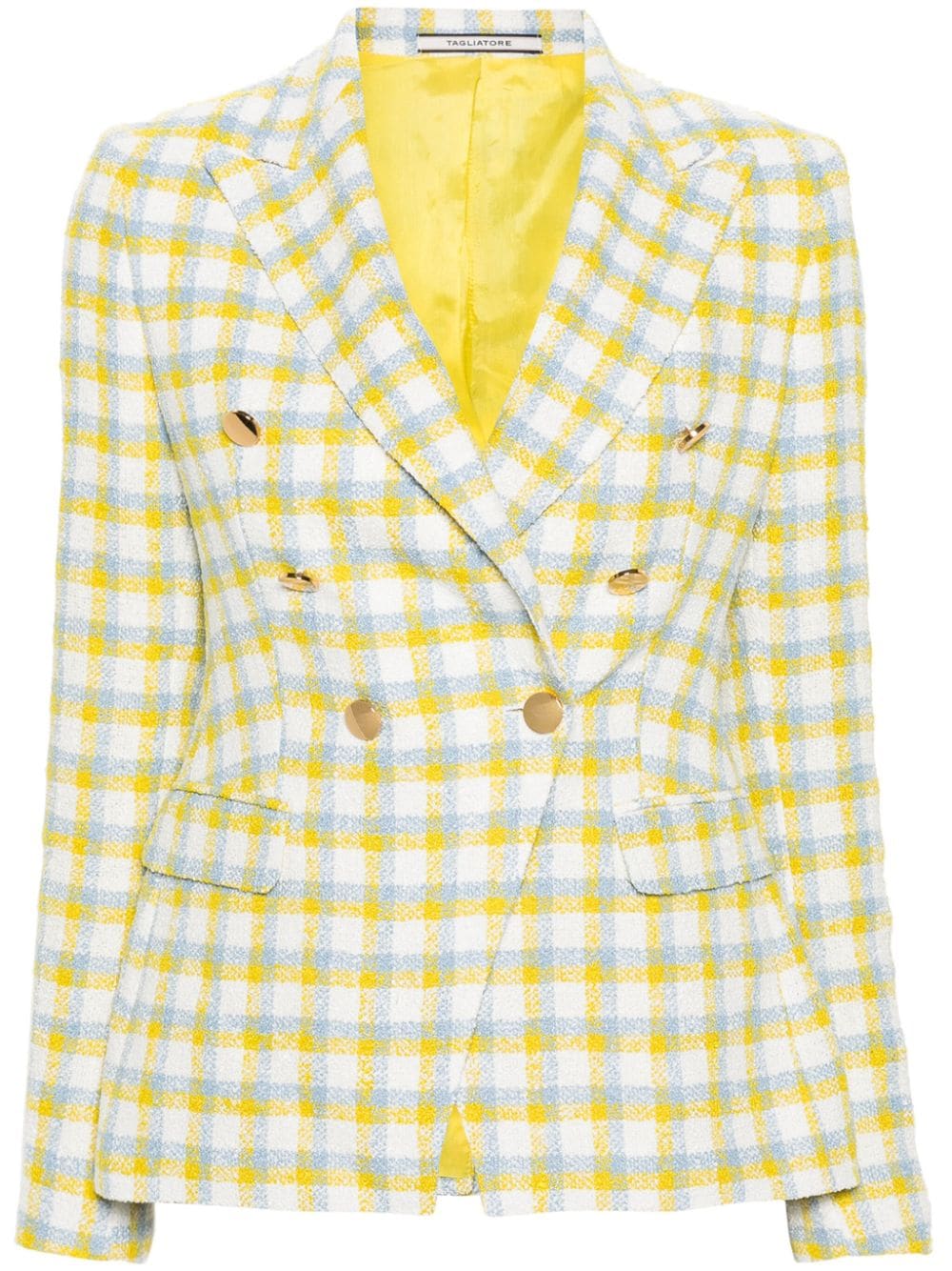 Tagliatore checked double-breasted blazer - Yellow von Tagliatore