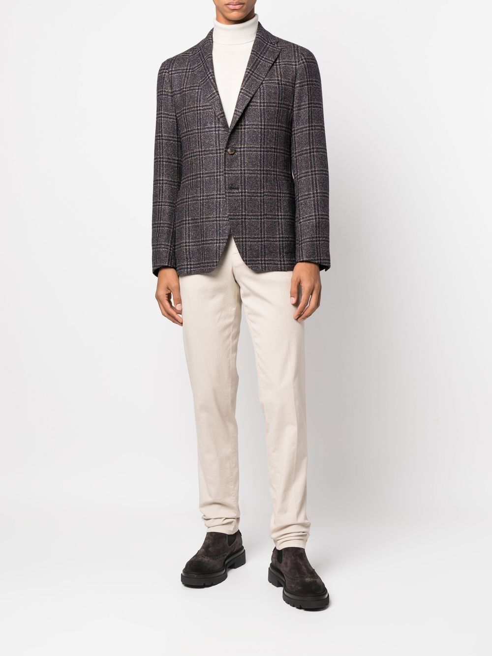 Tagliatore checked single-breasted blazer - Blue von Tagliatore