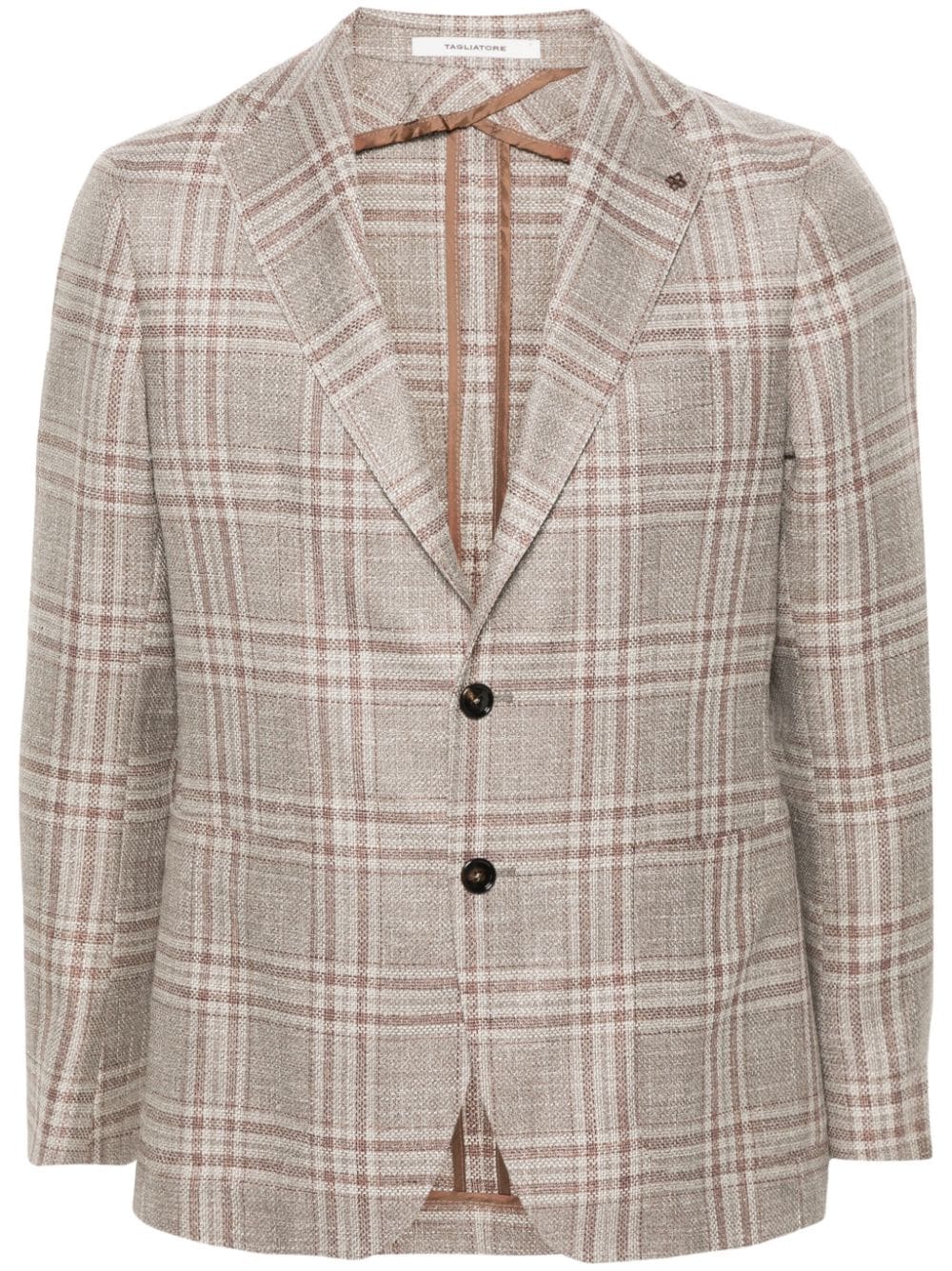 Tagliatore checked single-breasted blazer - Brown von Tagliatore