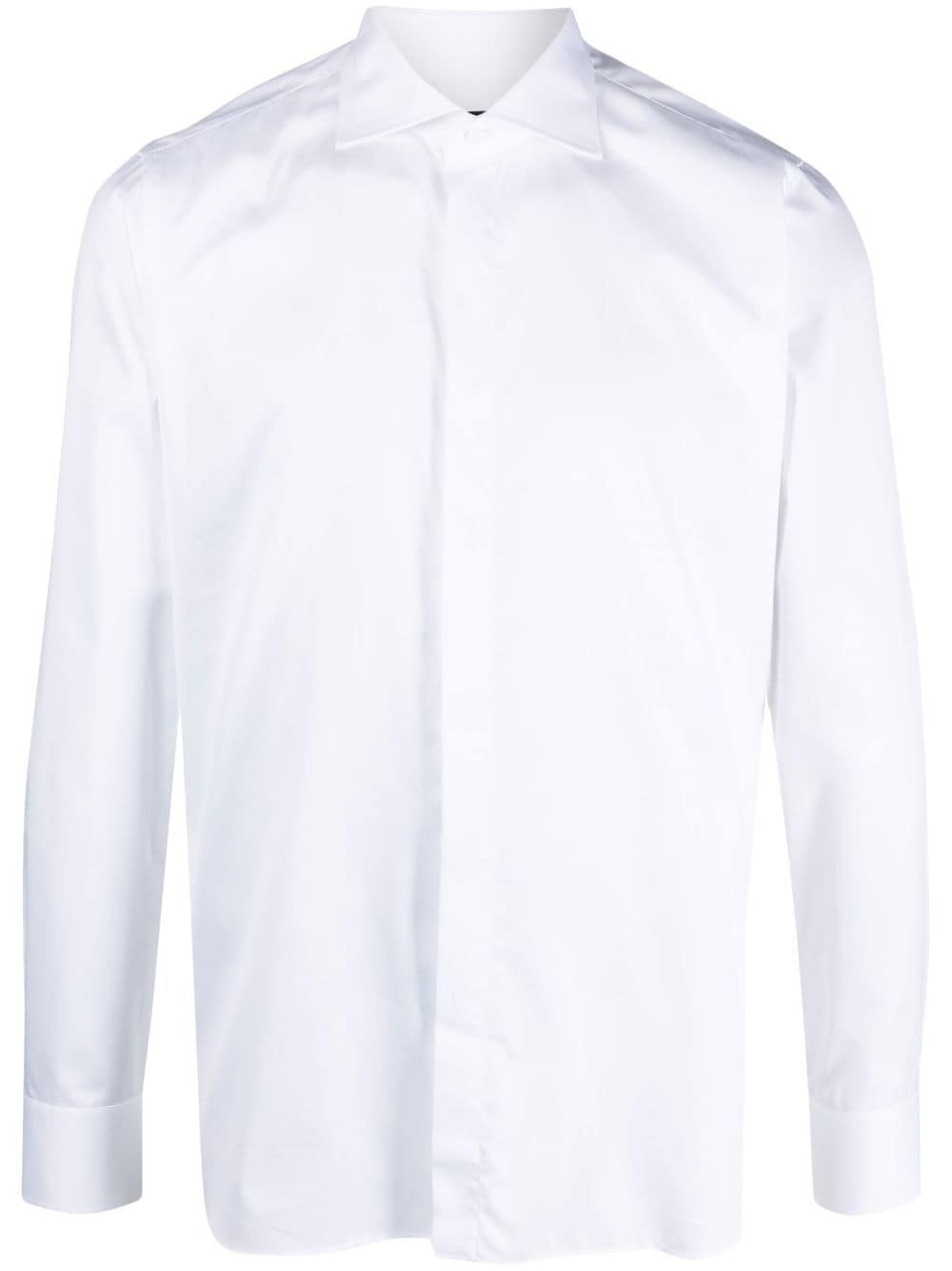 Tagliatore cutaway-collar cotton shirt - White von Tagliatore