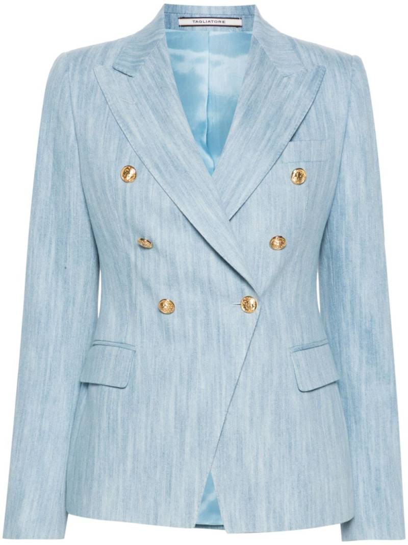 Tagliatore denim double-breasted blazer - Blue von Tagliatore