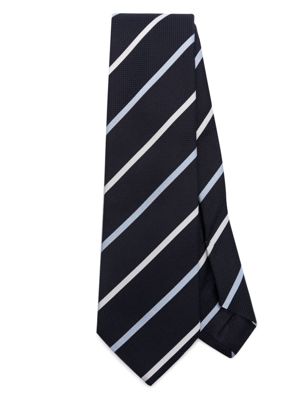 Tagliatore diagonal-stripe silk tie - Blue von Tagliatore