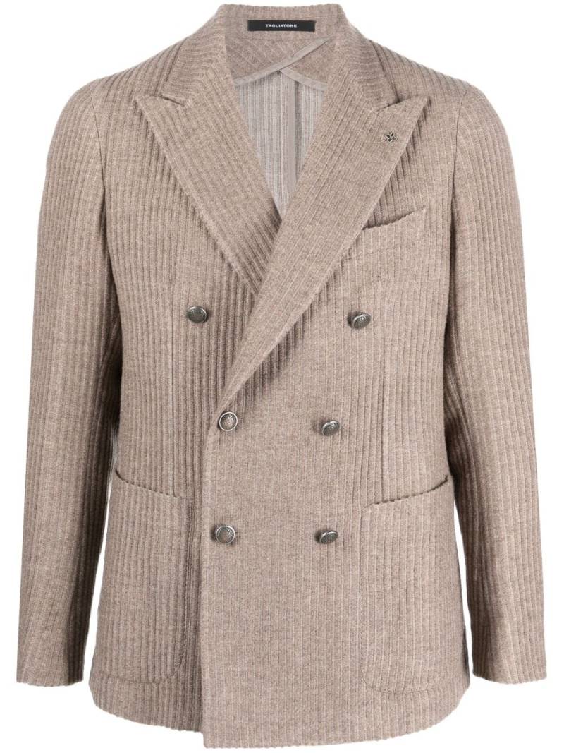 Tagliatore double-breasted corduroy blazer - Neutrals von Tagliatore