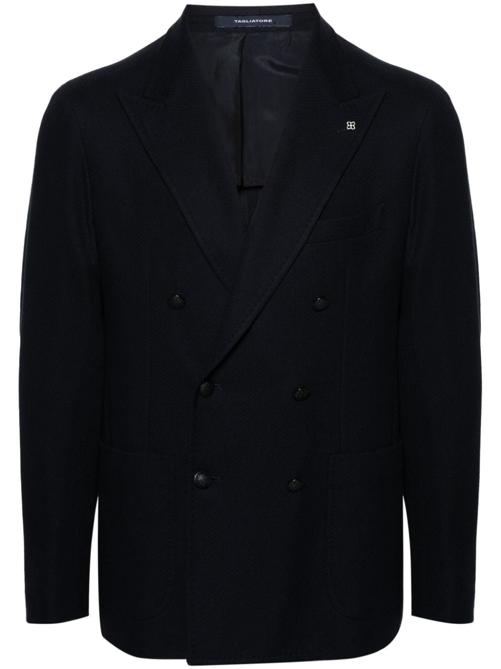 Tagliatore double-breasted cotton blazer - Blue von Tagliatore