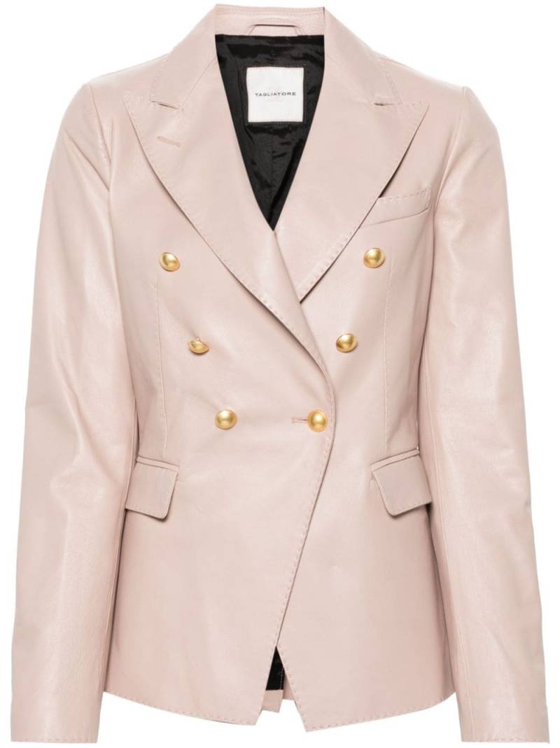 Tagliatore double-breasted leather blazer - Pink von Tagliatore