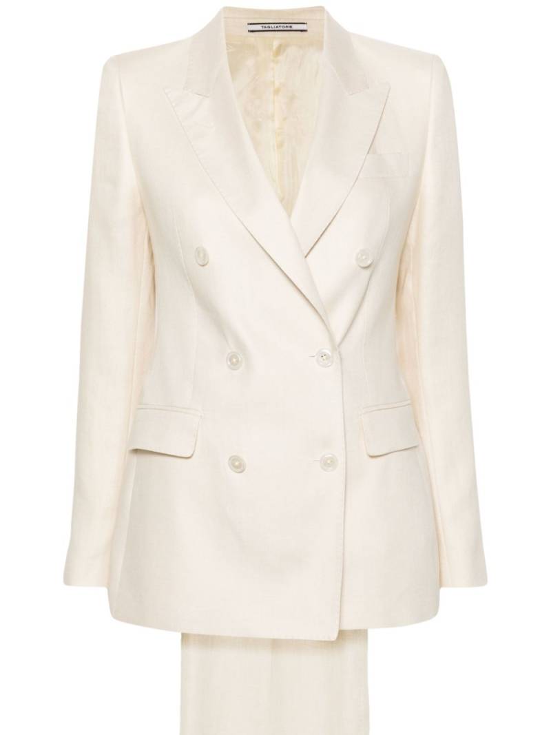 Tagliatore double-breasted linen suit - Neutrals von Tagliatore