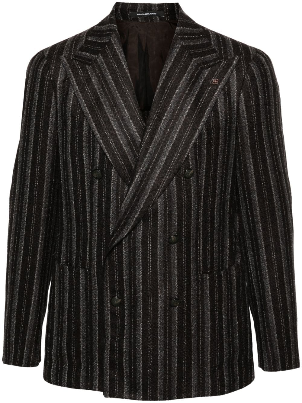 Tagliatore double-breasted striped blazer - Brown von Tagliatore