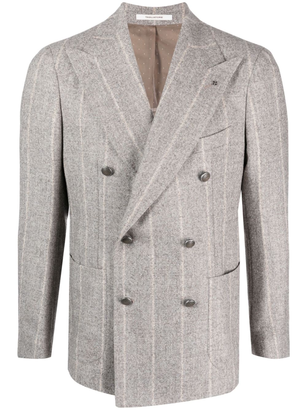 Tagliatore double-breasted striped blazer - Grey von Tagliatore