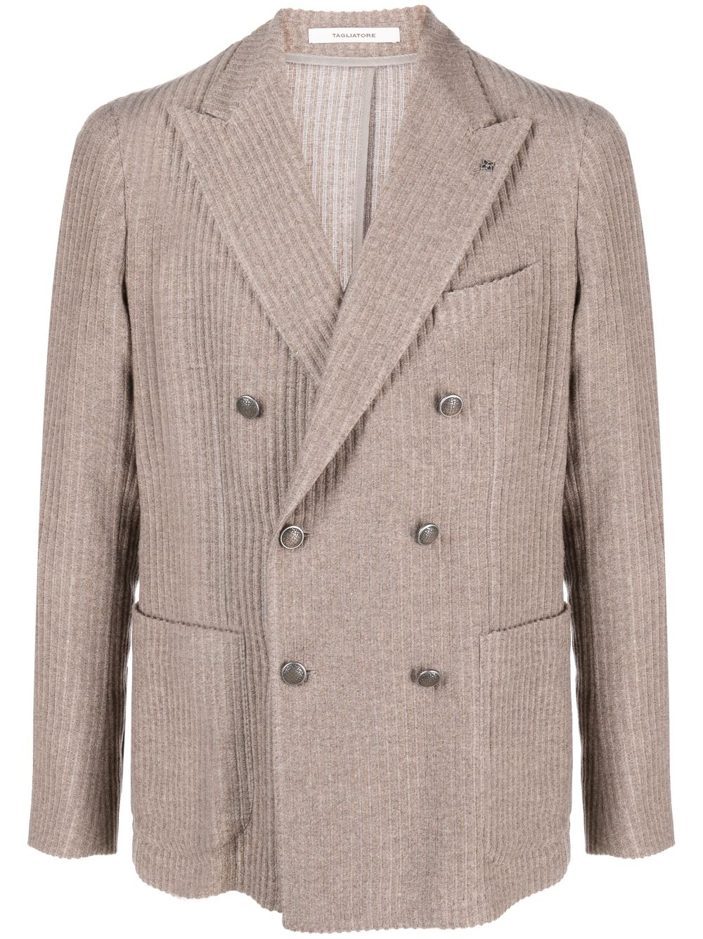 Tagliatore double-breasted textured blazer - Brown von Tagliatore