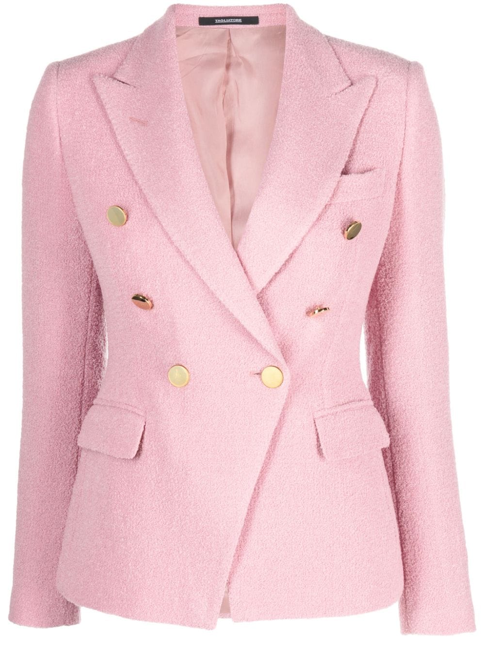 Tagliatore double-breasted virgin wool-blend blazer - Pink von Tagliatore