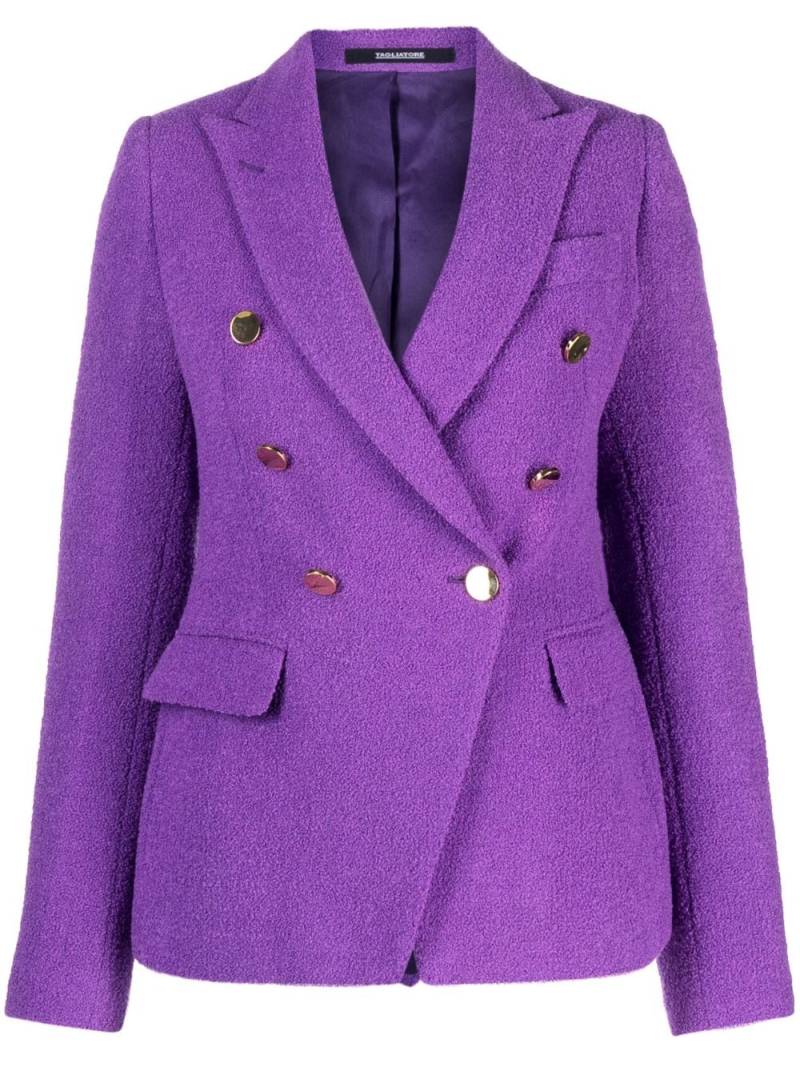 Tagliatore double-breasted virgin wool-blend blazer - Purple von Tagliatore