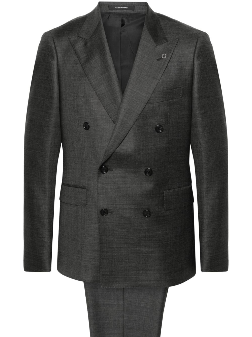 Tagliatore double-breasted virgin-wool suit - Grey von Tagliatore