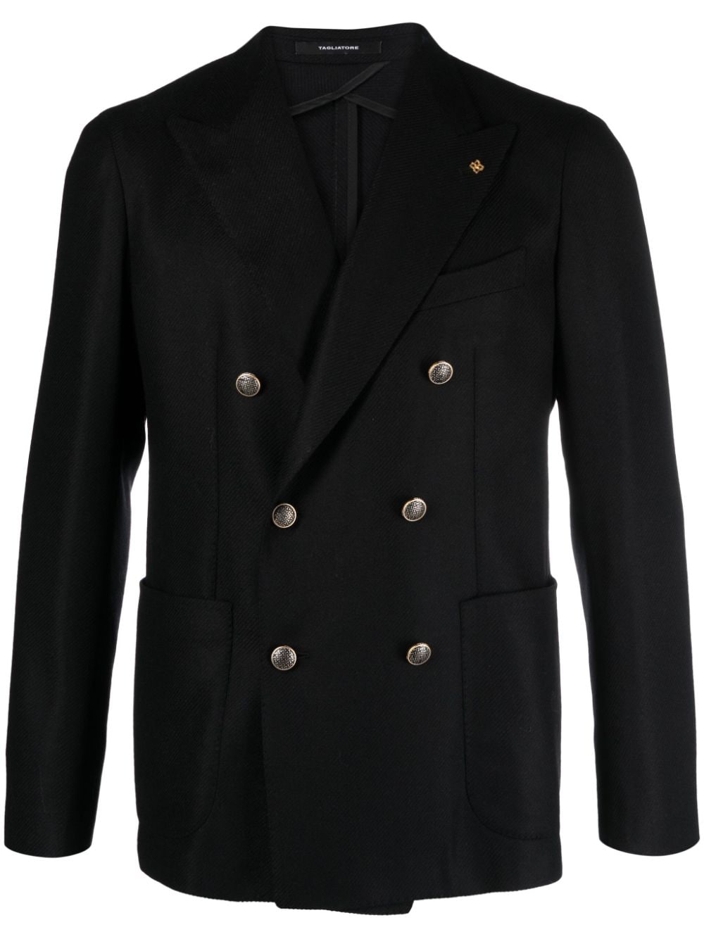 Tagliatore double-breasted wool blend blazer - Black von Tagliatore