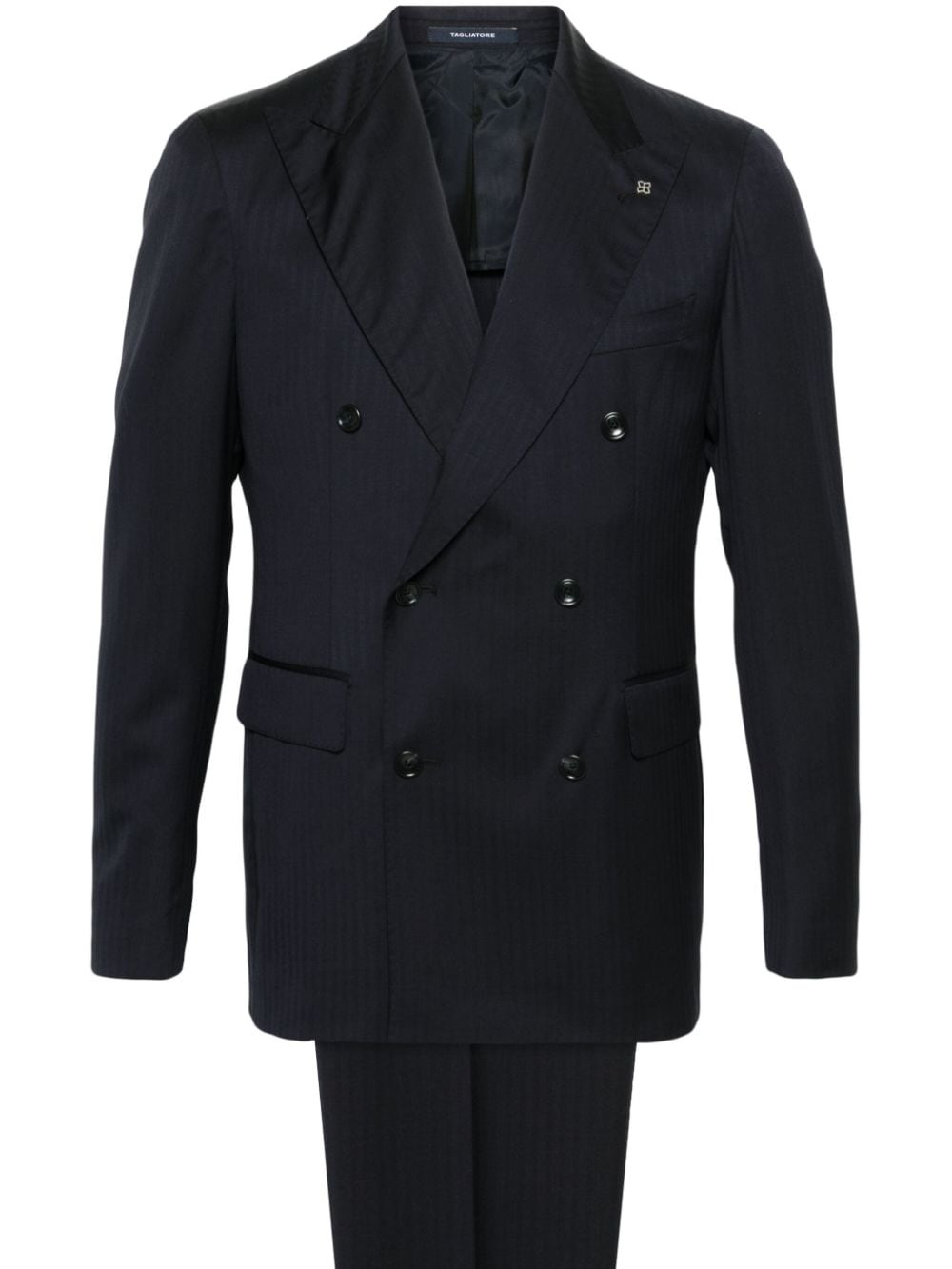 Tagliatore double-breasted wool suit - Blue von Tagliatore